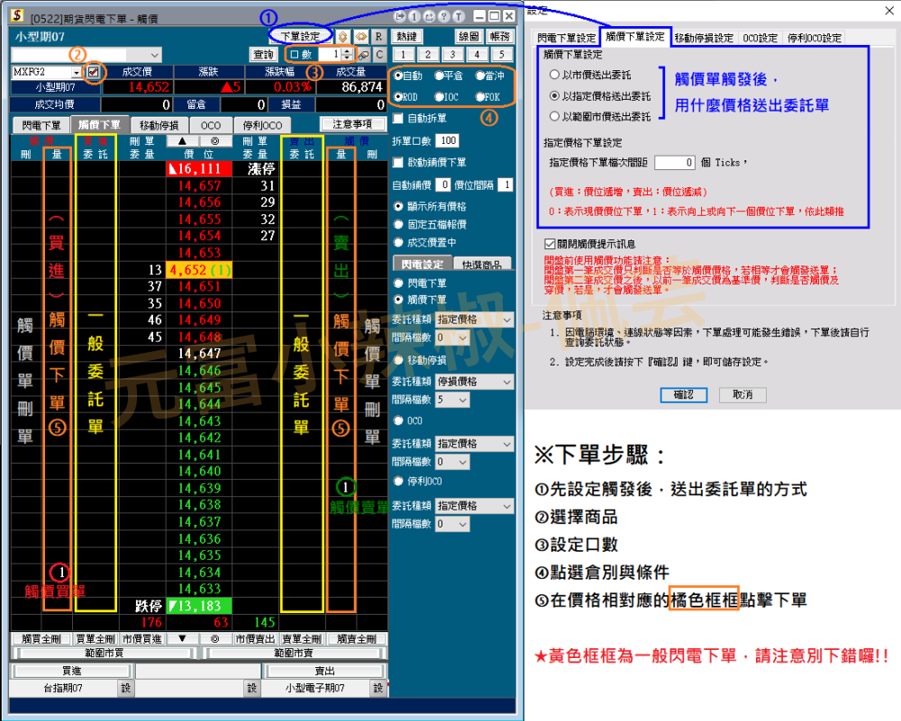 期貨觸價下單